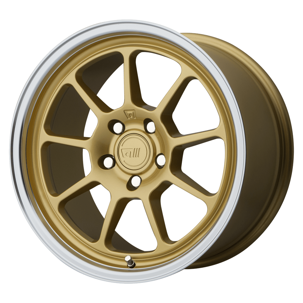17x9.5 Motegi MR135 Gold Center Machined Lip Wheel 5x4.5 (45mm)