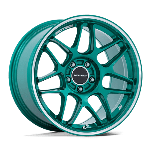 19x8.5 Motegi MR158 Tsubaki Hokkaido Green W/ Machined Lip Wheel 5x4.5 (35mm)
