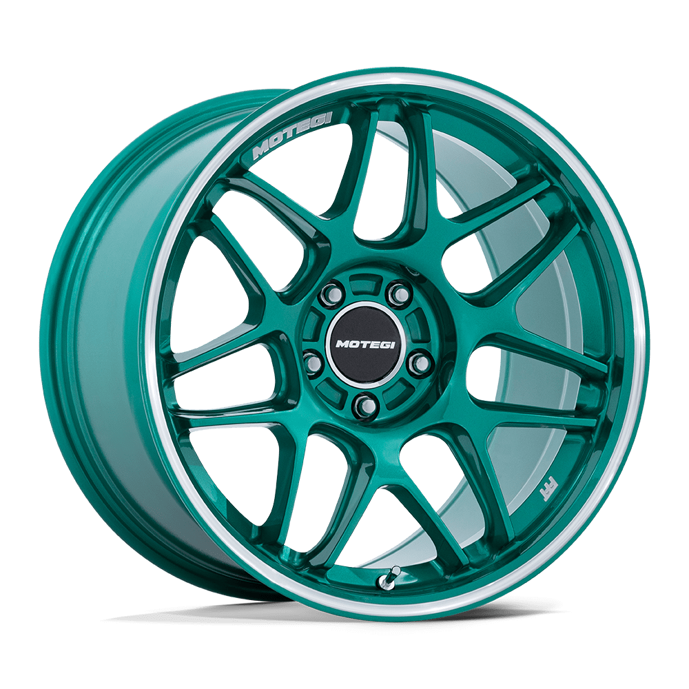 19x9.5 Motegi MR158 Tsubaki Hokkaido Green W/ Machined Lip Wheel 5x100 (40mm)