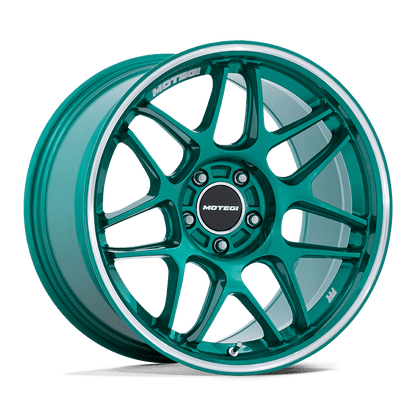 19x9.5 Motegi MR158 Tsubaki Hokkaido Green W/ Machined Lip Wheel 5x100 (40mm)