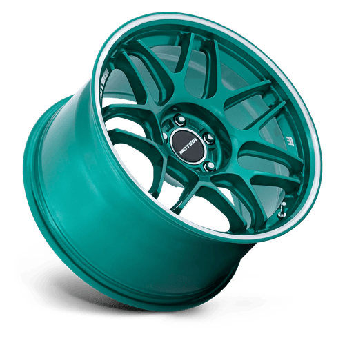 19x8.5 Motegi MR158 Tsubaki Hokkaido Green W/ Machined Lip Wheel 5x4.5 (35mm)