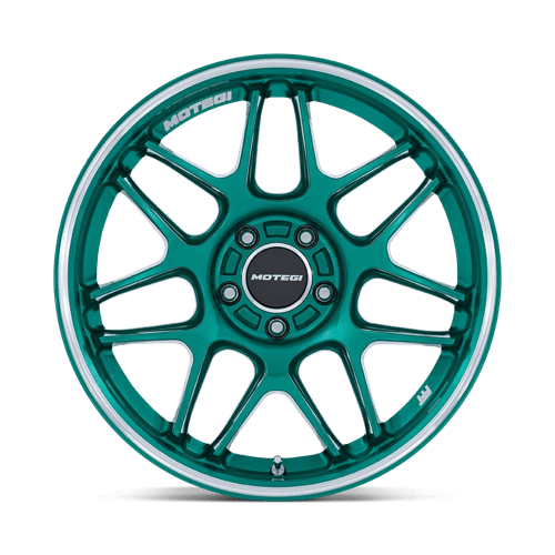 19x9.5 Motegi MR158 Tsubaki Hokkaido Green W/ Machined Lip Wheel 5x100 (40mm)
