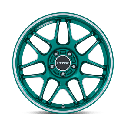 18x8.5 Motegi MR158 Tsubaki Hokkaido Green W/ Machined Lip Wheel 5x100 (30mm)