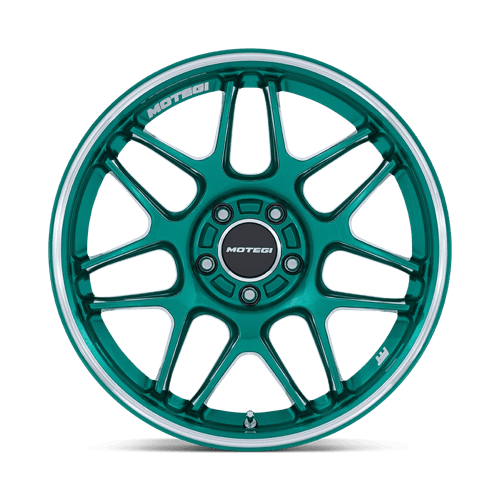19x8.5 Motegi MR158 Tsubaki Hokkaido Green W/ Machined Lip Wheel 5x100 (30mm)