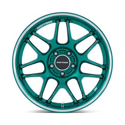 19x8.5 Motegi MR158 Tsubaki Hokkaido Green W/ Machined Lip Wheel 5x100 (30mm)