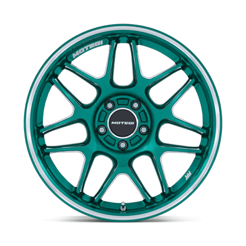 18x9.5 Motegi MR158 Tsubaki Hokkaido Green W/ Machined Lip Wheel 5x112 (35mm)