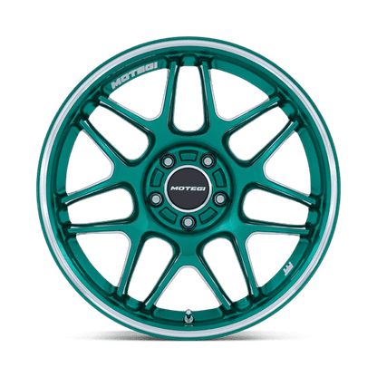 18x9.5 Motegi MR158 Tsubaki Hokkaido Green W/ Machined Lip Wheel 5x112 (35mm)