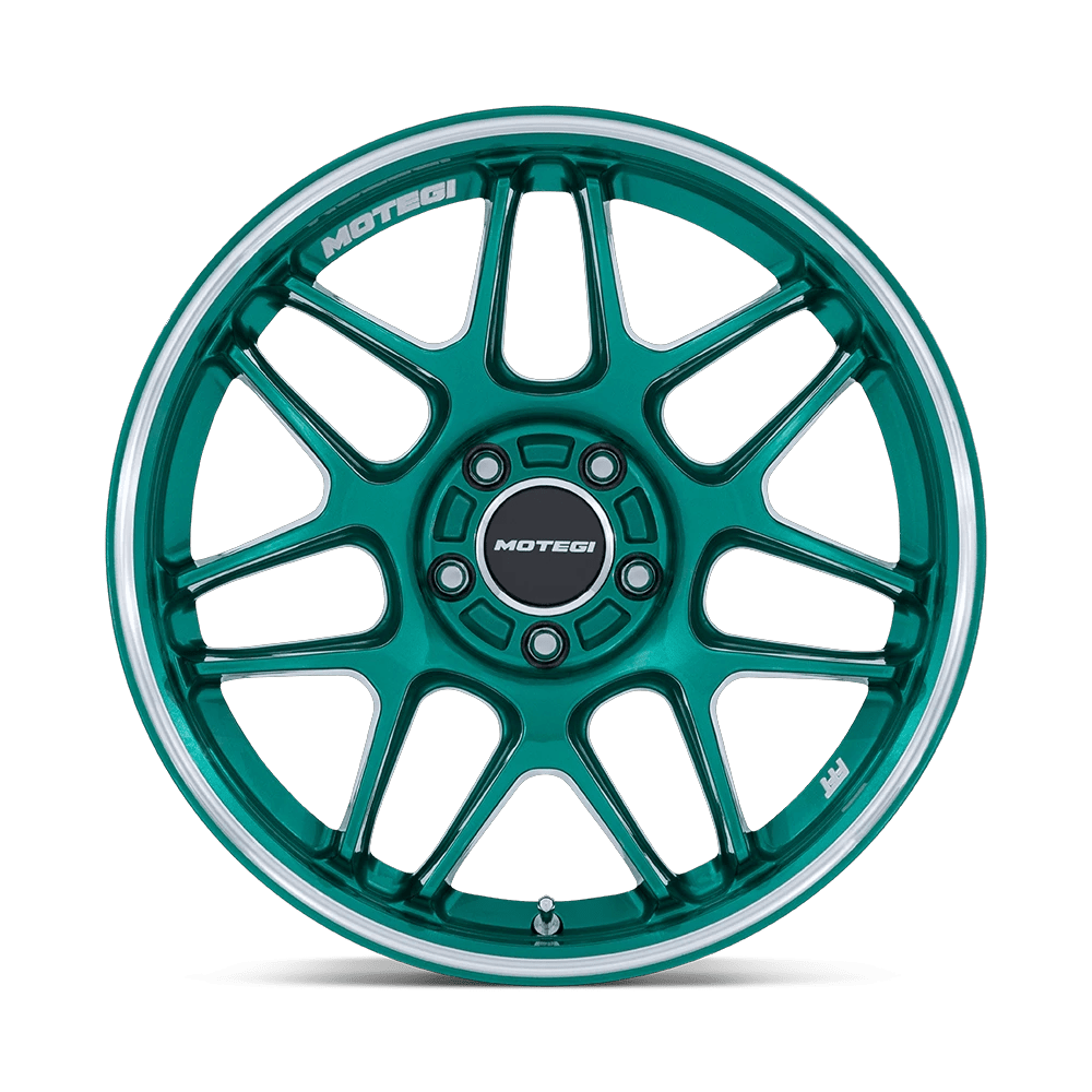 18x8.5 Motegi MR158 Tsubaki Hokkaido Green W/ Machined Lip Wheel 5x100 (30mm)