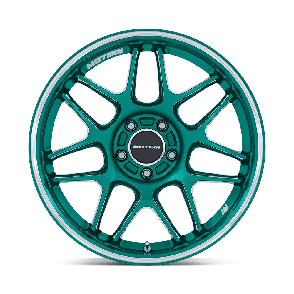 18x9.5 Motegi MR158 Tsubaki Hokkaido Green W/ Machined Lip Wheel 5x100 (40mm)