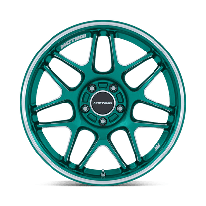 18x8.5 Motegi MR158 Tsubaki Hokkaido Green W/ Machined Lip Wheel 5x4.25 (42mm)