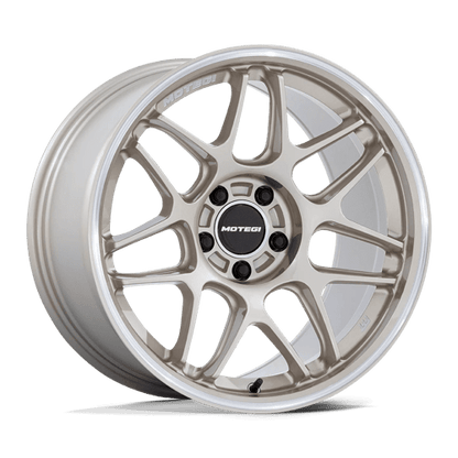 19x9.5 Motegi MR158 Tsubaki Motorsport Gold W/ Machined Lip Wheel 5x100 (40mm)