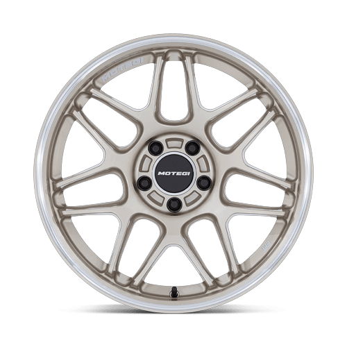 18x9.5 Motegi MR158 Tsubaki Motorsport Gold W/ Machined Lip Wheel 5x120 (25mm)