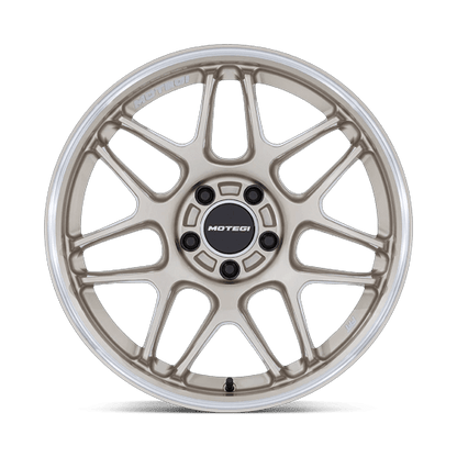 18x9.5 Motegi MR158 Tsubaki Motorsport Gold W/ Machined Lip Wheel 5x120 (25mm)