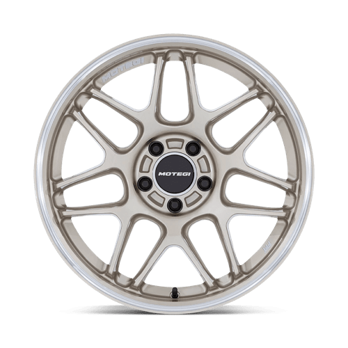19x8.5 Motegi MR158 Tsubaki Motorsport Gold W/ Machined Lip Wheel 5x100 (30mm)