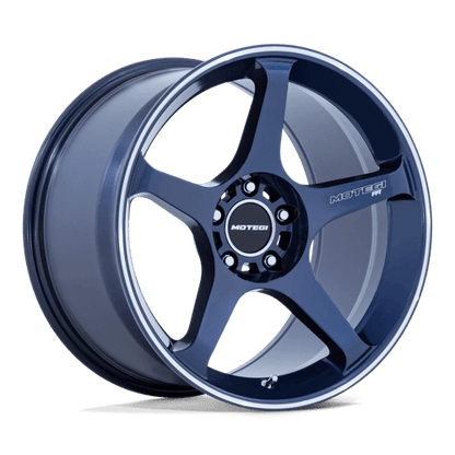 17x8.5 Motegi MR159 Battle V Obsidian Blue Mach Lip Stripe Wheel 5x4.5 (45mm)