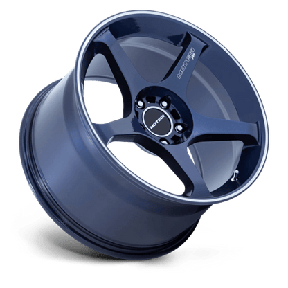 18x9.5 Motegi MR159 Battle V Obsidian Blue W/ Machined Stripe Wheel 5x4.5 (0mm)