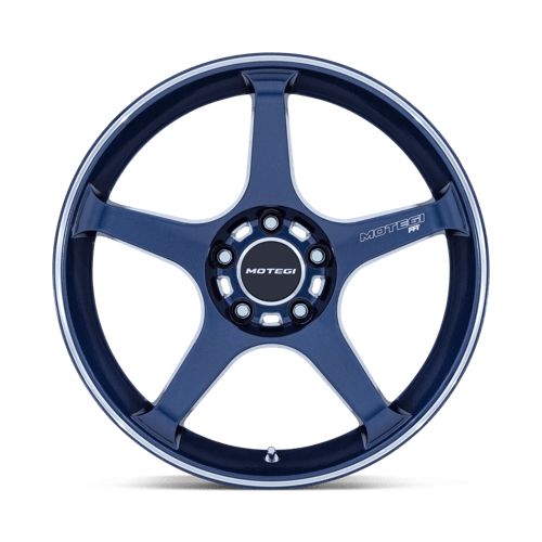 17x9.5 Motegi MR159 Battle V Obsidian Blue Mach Lip Stripe Wheel 5x4.5 (35mm)