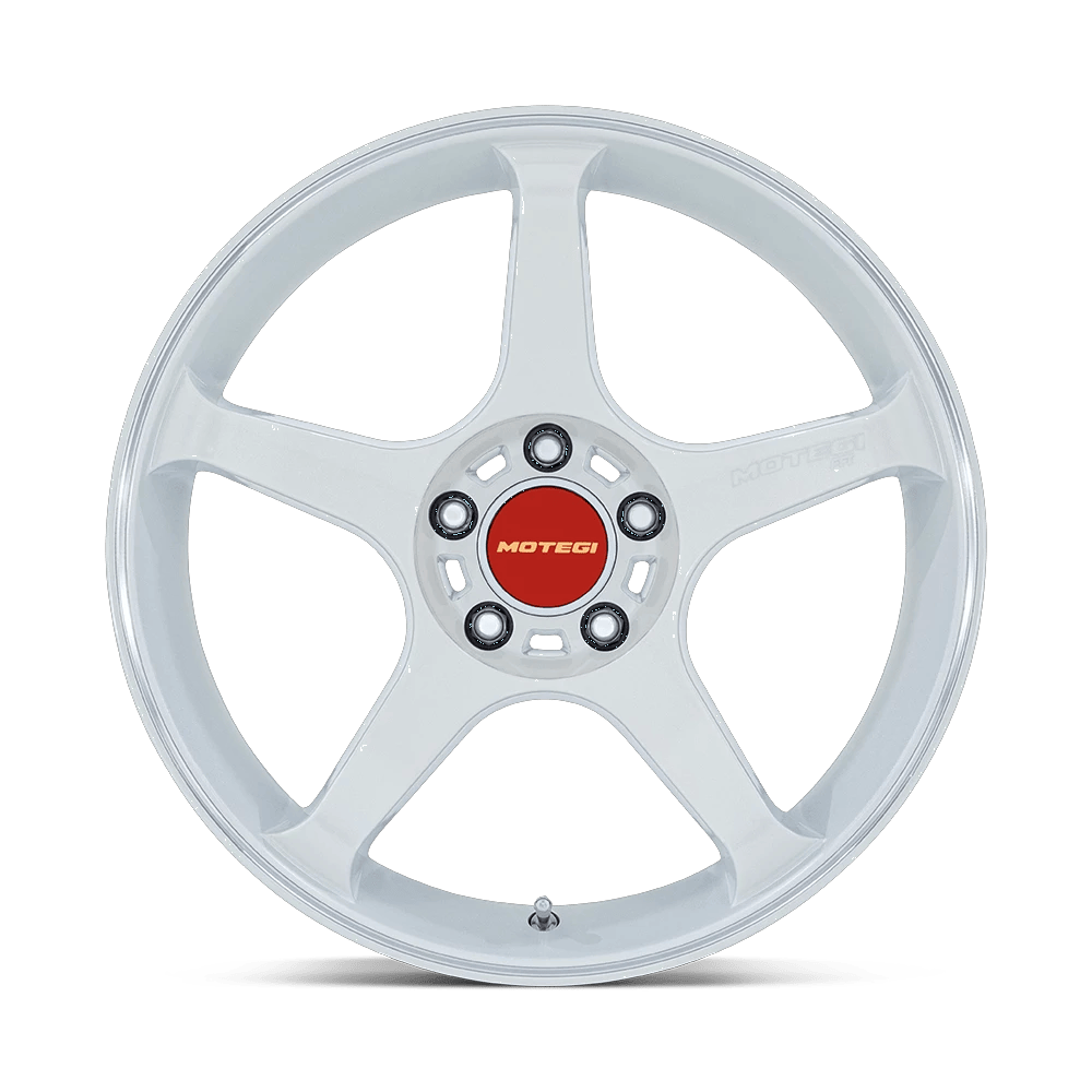 18x9.5 Motegi MR159 Battle V Matsuri White Pearl Machined Lip Wheel 5x4.5 (38mm)