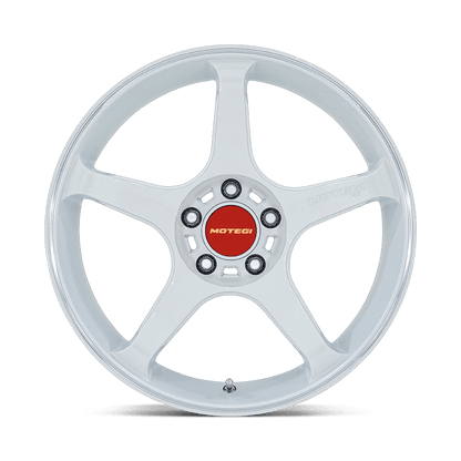 18x9.5 Motegi MR159 Battle V Matsuri White Pearl Machined Lip Wheel 5x4.5 (38mm)