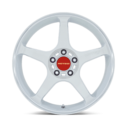 18x9.5 Motegi MR159 Battle V Matsuri White Pearl Machined Lip Wheel 5x120 (35mm)