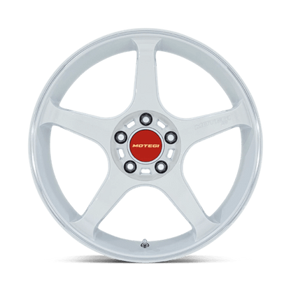 17x8.5 Motegi MR159 Battle V Matsuri White Pearl Mach Stripe Wheel 5x4.5 (35mm)