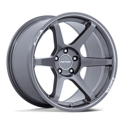 19x8.5 Motegi MR160 Battle VI Glossy Gunzilla W/ Machined Lip Wheel 5x4.5 (20mm)