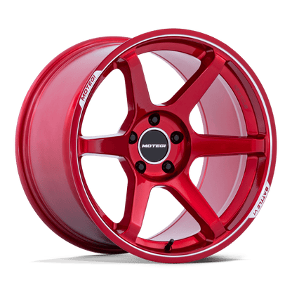 18x10.5 Motegi MR160 Battle VI Cherry Red Metallic Machined Wheel 5x4.5 (25mm)