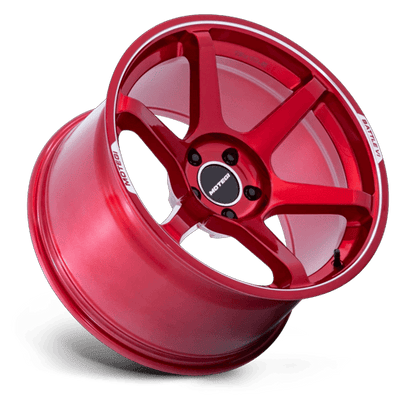 18x10.5 Motegi MR160 Battle VI Cherry Red Metallic Machined Wheel 5x4.5 (25mm)