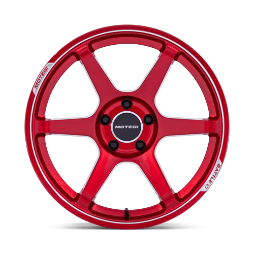 18x10.5 Motegi MR160 Battle VI Cherry Red Metallic Machined Wheel 5x4.5 (25mm)