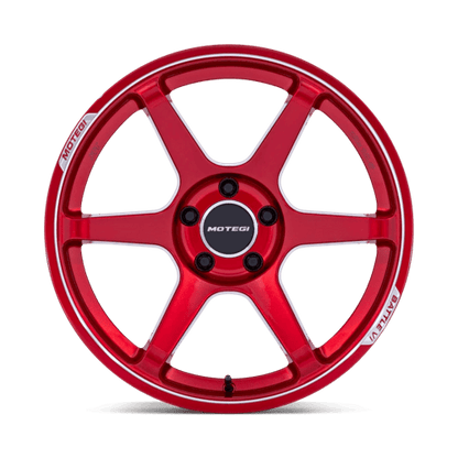 18x10.5 Motegi MR160 Battle VI Cherry Red Metallic Machined Wheel 5x4.5 (25mm)