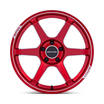 18x10.5 Motegi MR160 Battle VI Cherry Red Metallic Machined Wheel 5x4.5 (25mm)