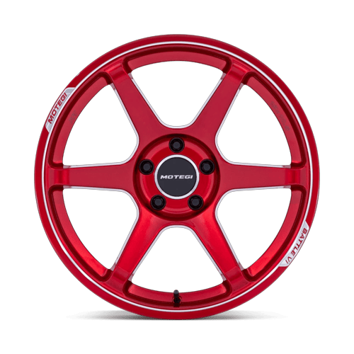 18x9.5 Motegi MR160 Battle VI Cherry Red Metallic Machined Wheel 5x4.5 (25mm)