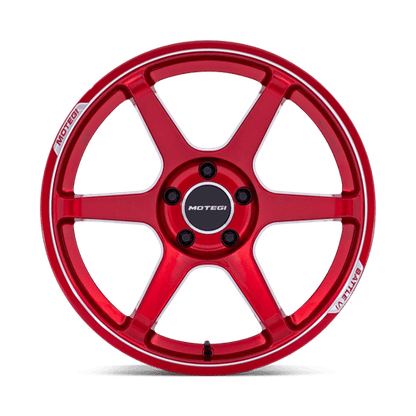 18x9.5 Motegi MR160 Battle VI Cherry Red Metallic Machined Wheel 5x4.5 (40mm)