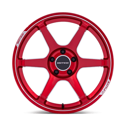 18x9.5 Motegi MR160 Battle VI Cherry Red Metallic Machined Wheel 5x4.5 (25mm)