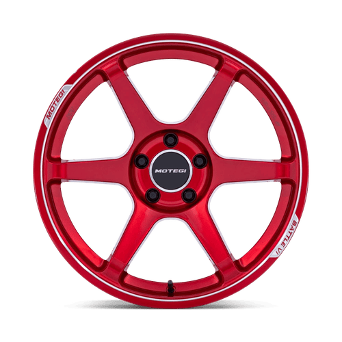 18x9.5 Motegi MR160 Battle VI Cherry Red Metallic Machined Wheel 5x4.5 (25mm)