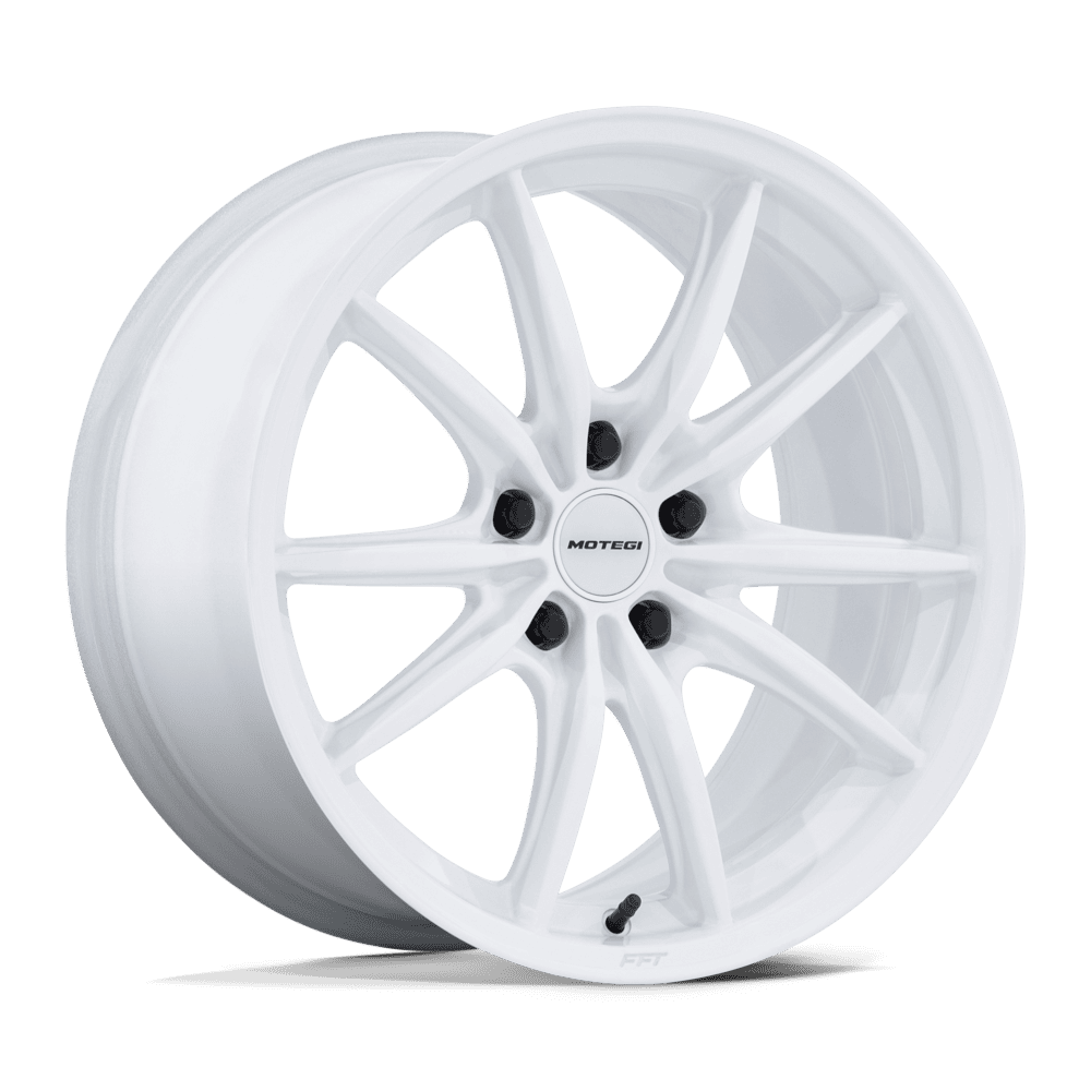 18x9.5 Motegi MR162 Zentoku Glossy White Wheel 5x4.5 (40mm)