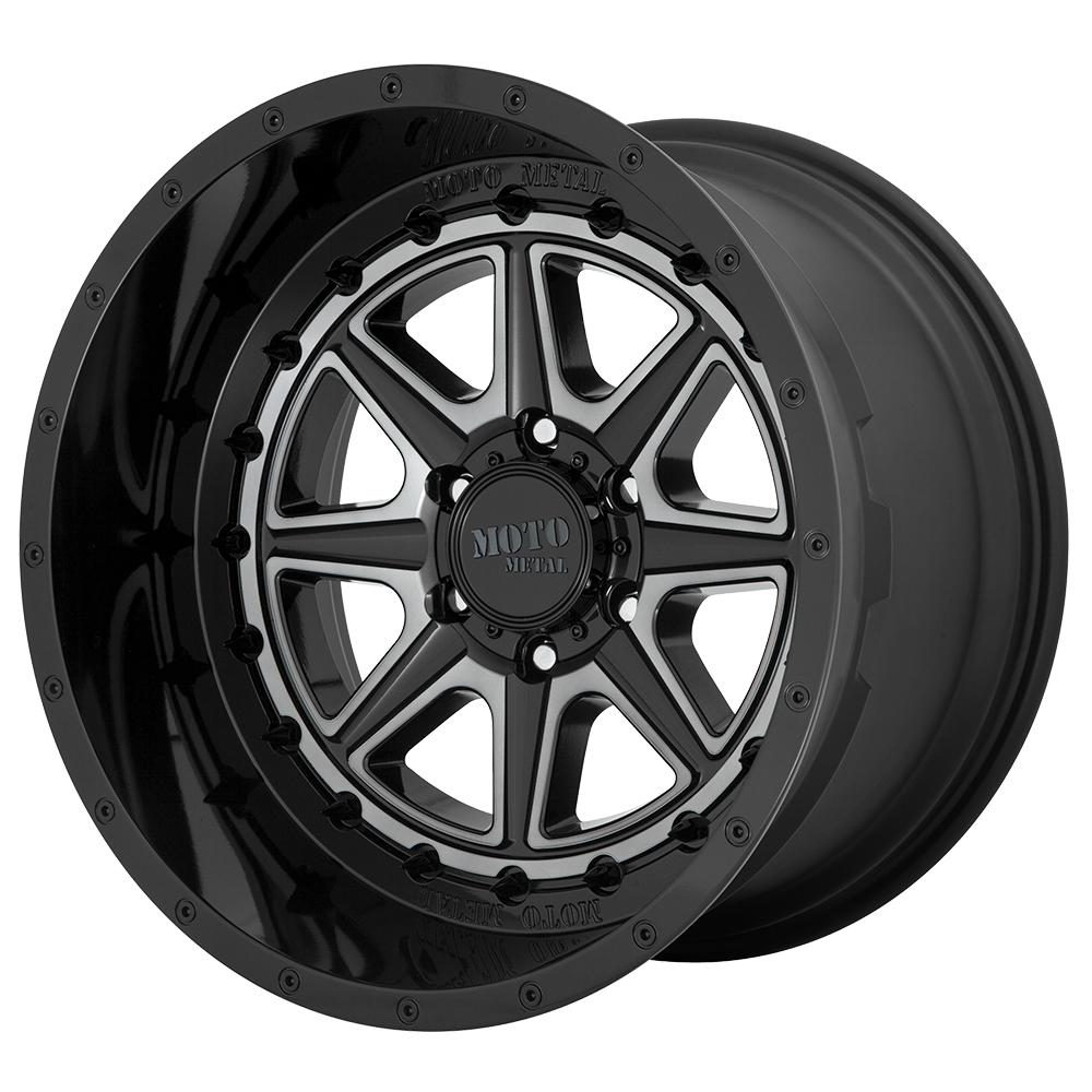 20x10 Moto Metal MO801 PHANTOM Gloss Black With Gray Tint Wheel 8x170 (-18mm)