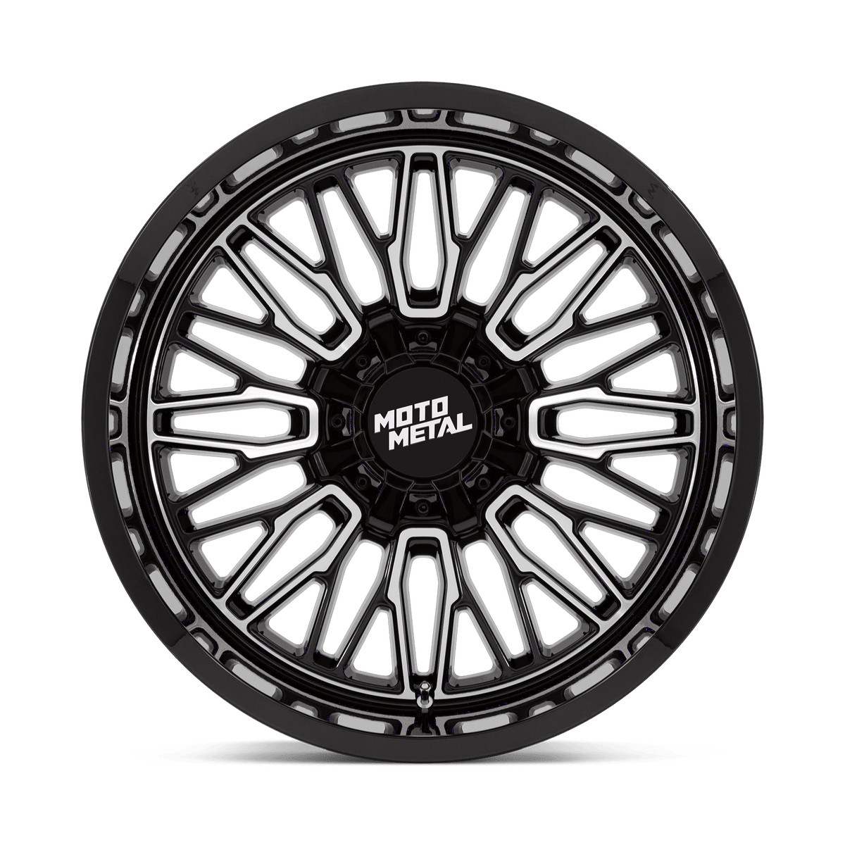 22x12 Moto Metal MO809 Stinger Gloss Black Machined Wheel 8x6.5 (-44mm)