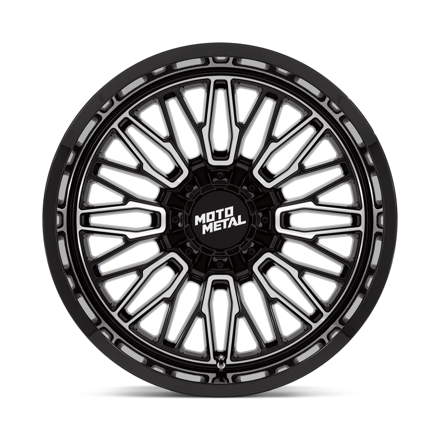 22x12 Moto Metal MO809 Stinger Gloss Black Machined Wheel 8x180 (-44mm)