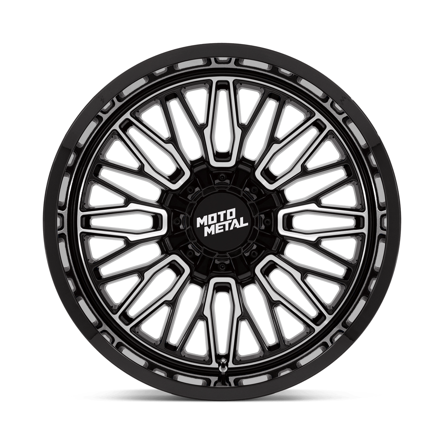 22x12 Moto Metal MO809 Stinger Gloss Black Machined Wheel 8x6.5 (-44mm)