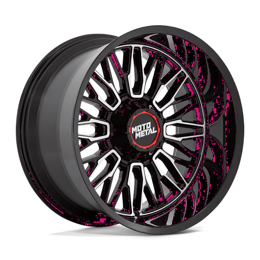 22x12 Moto Metal MO809 Stinger Gloss Black Machined Wheel 8x180 (-44mm)
