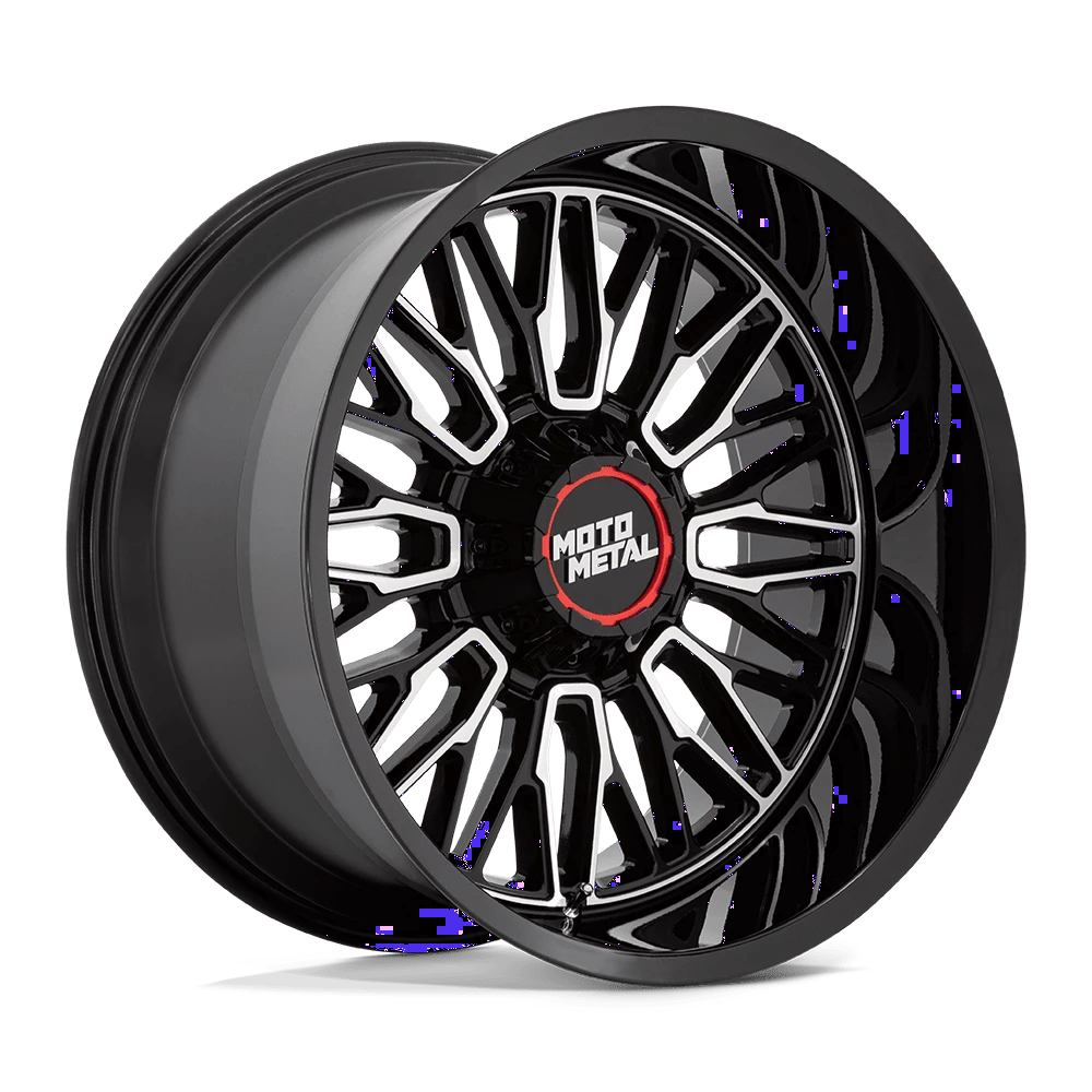 22x10 Moto Metal MO809 Stinger Gloss Black Machined Wheel 8x180 (-18mm)
