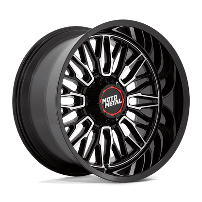 22x12 Moto Metal MO809 Stinger Gloss Black Machined Wheel 8x6.5 (-44mm)