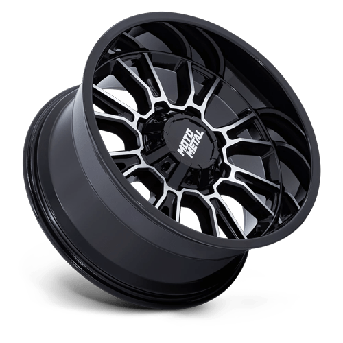 22x9 Moto Metal MO810 Legacy Glossy Black Machined Wheel 8x6.5 (1mm)
