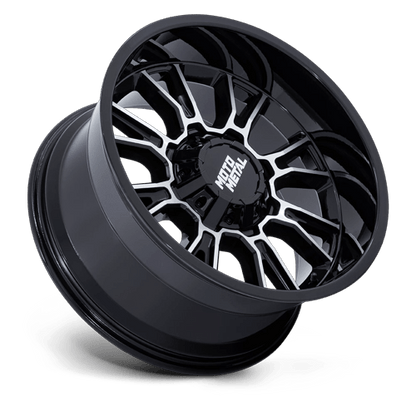 22x9 Moto Metal MO810 Legacy Glossy Black Machined Wheel 8x6.5 (1mm)