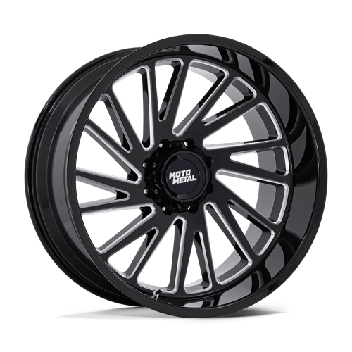 24x12 Moto Metal MO811 Combat Gloss Black Milled Wheel 8x170 (-44mm)
