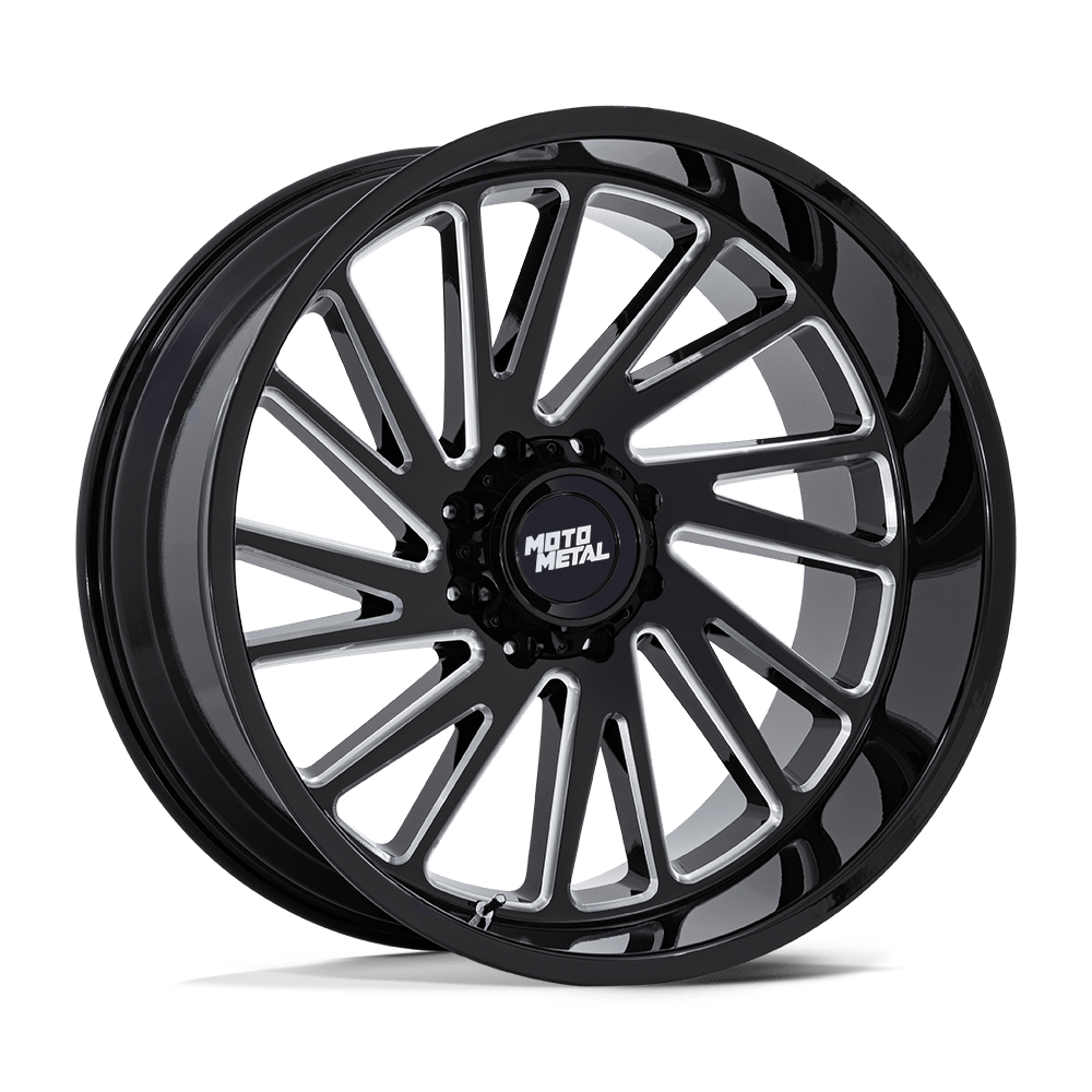24x12 Moto Metal MO811 Combat Gloss Black Milled Wheel 8x6.5 (-44mm)