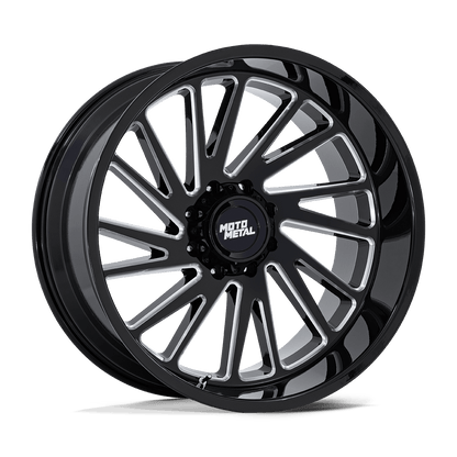 22x12 Moto Metal MO811 Combat Gloss Black Milled Wheel 6x135 (-44mm)