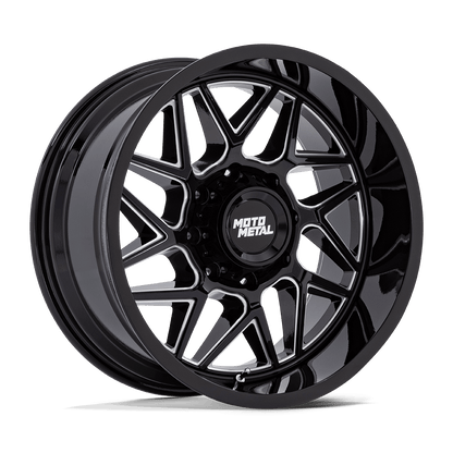 20x9 Moto Metal MO812 Turbine Gloss Black Milled Wheel 8x6.5 (20mm)