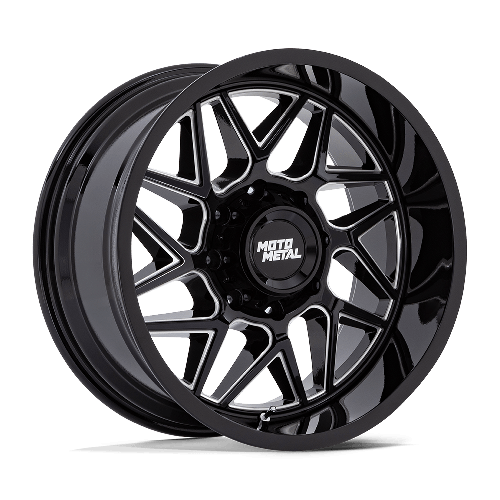 20x9 Moto Metal MO812 Turbine Gloss Black Milled Wheel 8x6.5 (1mm)